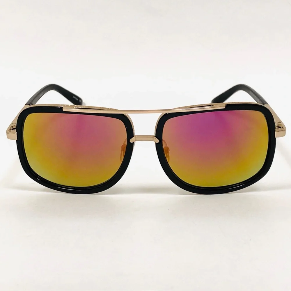 Sunglasses Mach Style Men Women Style Gold Metal Top Bar Fashion Square‎ Aviator